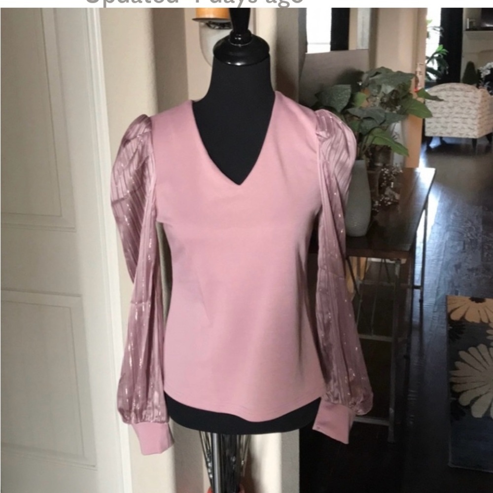 Elegant Pink V-Neck Women's Top